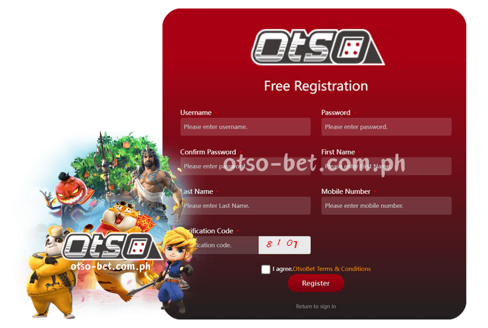 OtsoBet Casino - login at SIGN UP