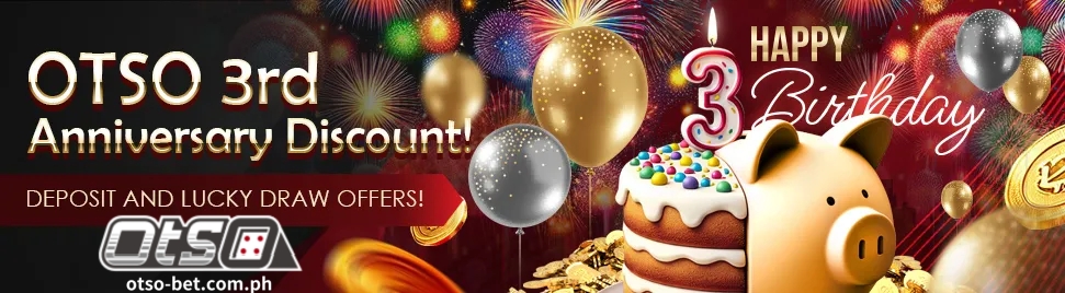 OTSO 3rd Anniversary Promotion · 【Offer 1】 Daily 100% deposit rebate! · 100% bonus for daily first deposit, only for slot machine betting. ·